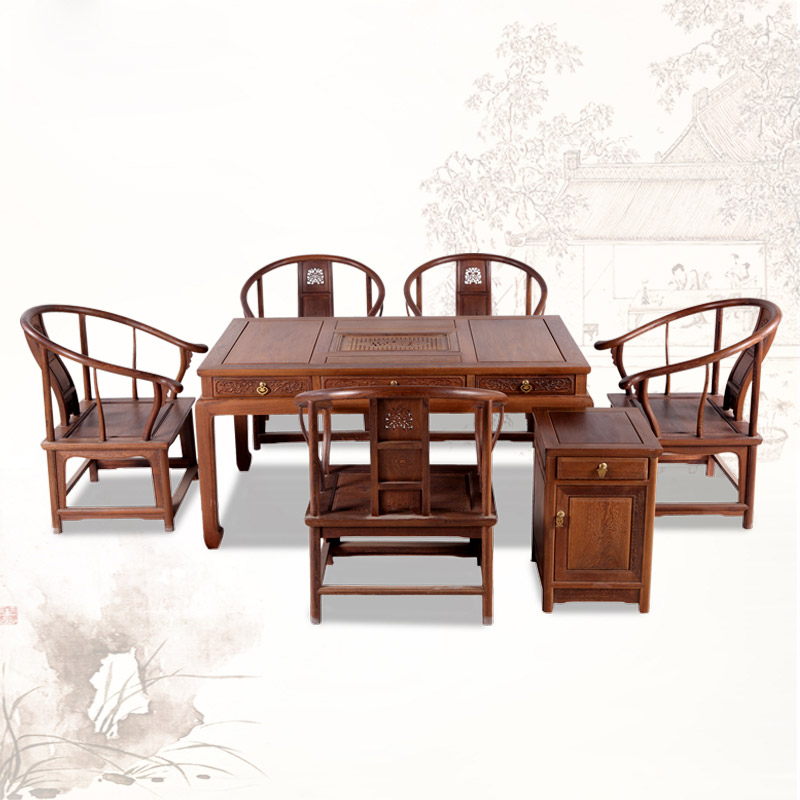 红木家具功夫茶桌茶桌椅组合中式泡茶桌茶艺桌实木茶台仿古茶具桌